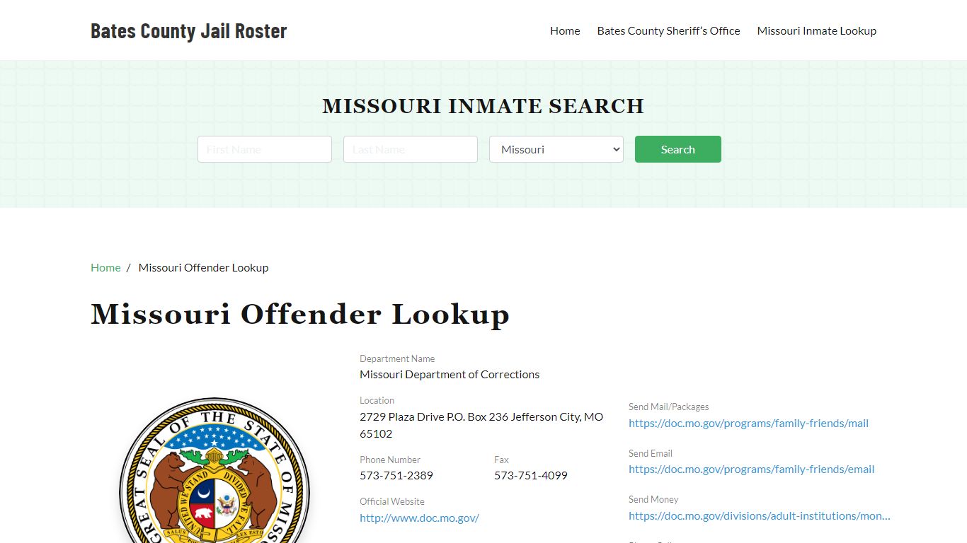 Missouri Inmate Search, Jail Rosters